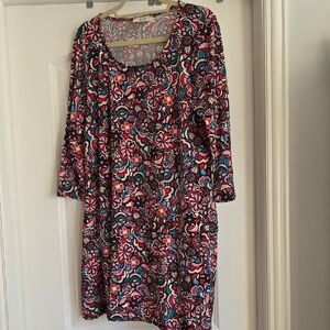 NWOT Jade By Jane Large Vibrant Floral Mini Dress - Pink and Blue
